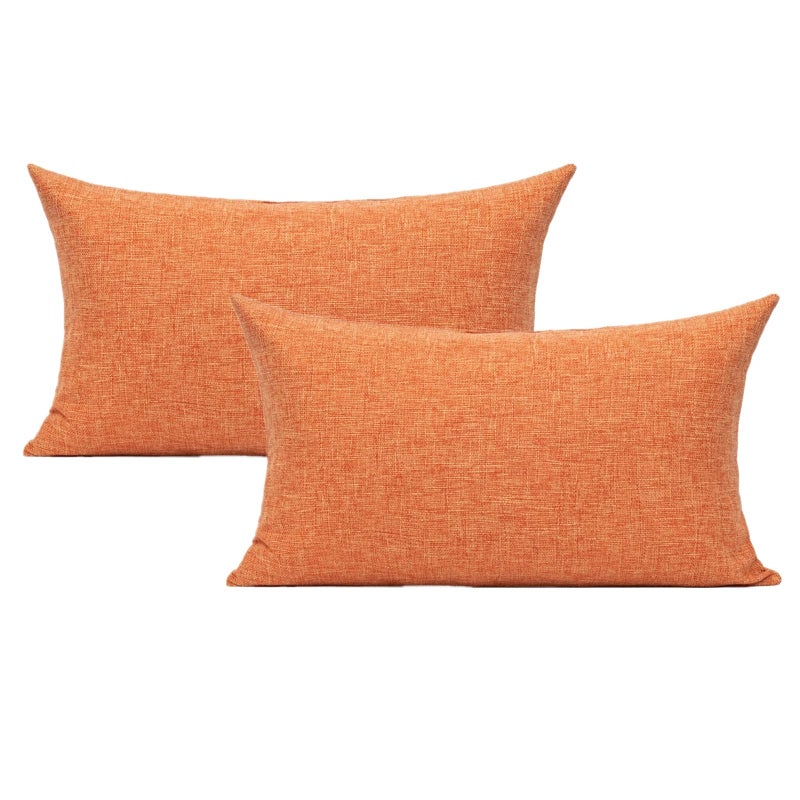 All Smiles Orange Fall Throw Pillow Covers 18x18 for Outdoor Furniture Set of 2 - Autumn Square Farmhouse Rustic Case Burnt Orange Cushion for Sofa Couch